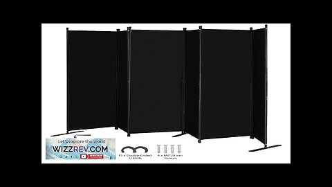 Room Divider 6 Panel Fabric Room Privacy Screen for Office Bedroom Black Review