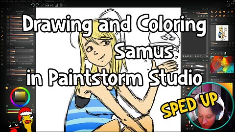 Drawing and Coloring Samus in Paintstorm Studio - SPED UP - A Watch and Chill Kind of Video