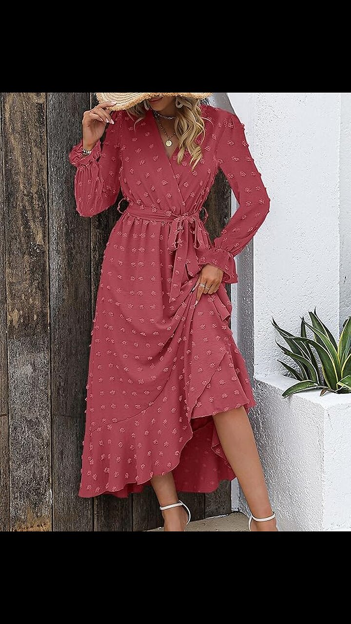 BTFBM Long Sleeve Maxi Dresses for Women