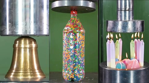 #ASMR_Hydraulic_piston_for_a_bottle_of_small_balls😍