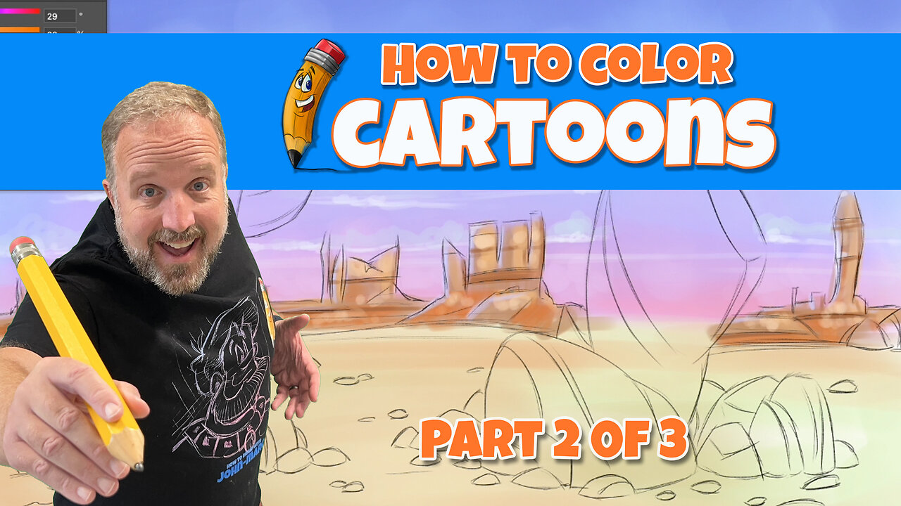 🏜️ 3-Part Series: How to Draw a Cartoon Background from a Western Scene!