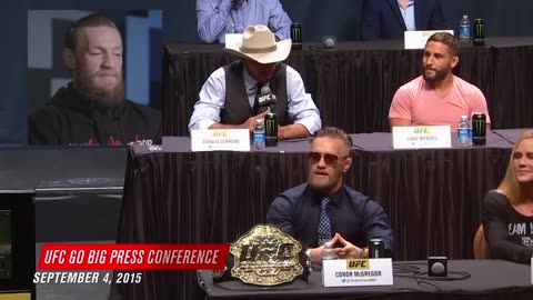 Conor McGregor reacts to his press conference highlights