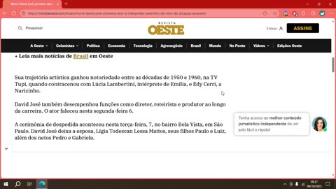 Morre David José, primeiro ator a interpretar Pedrinho.mp4