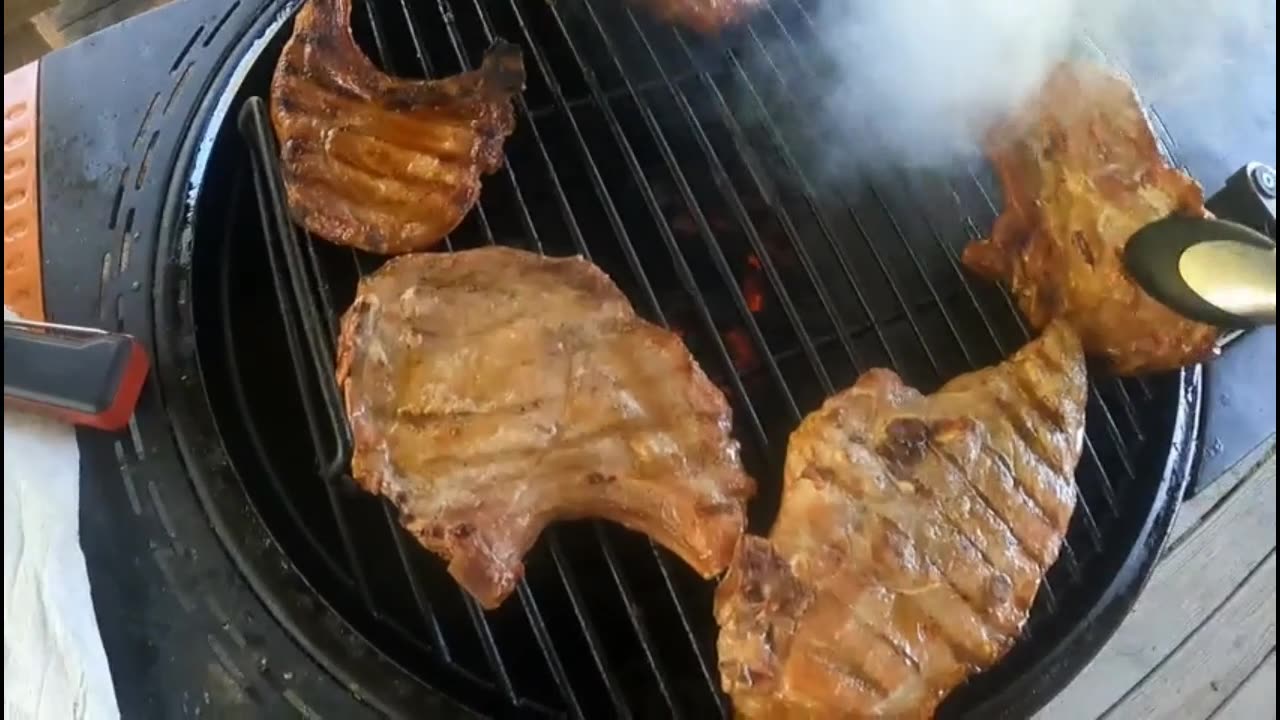 Grilled Pork Chops On The OK Bronco
