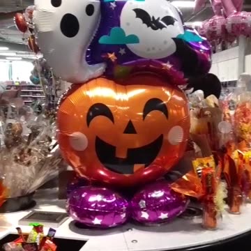 Cute pumpkin, ghost, balloon squad.