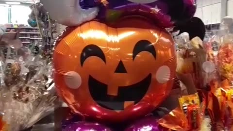 Cute pumpkin, ghost, balloon squad.