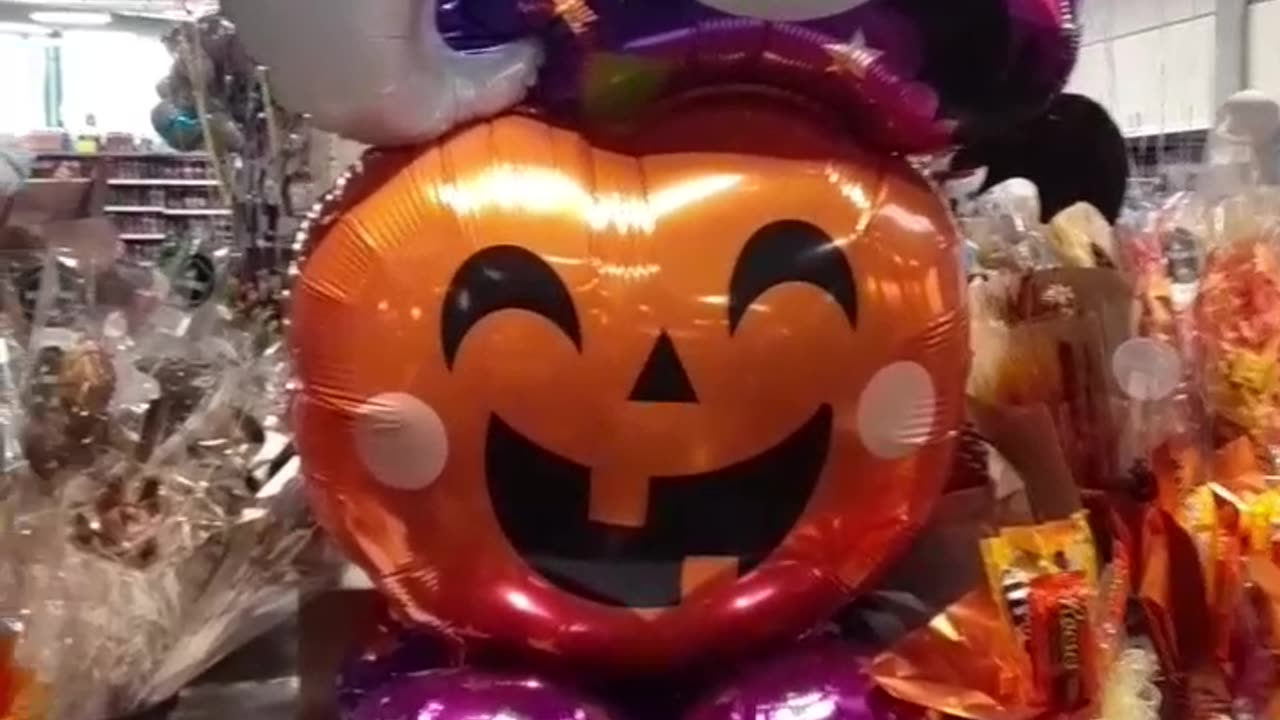Cute pumpkin, ghost, balloon squad.