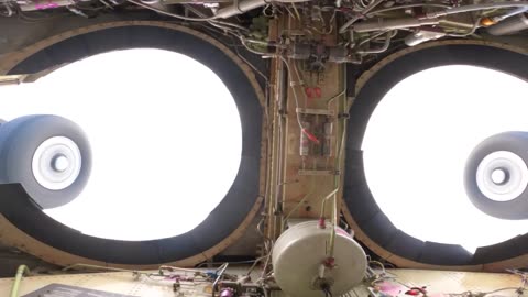 A funny video of landing gear retraction, filmed from inside the landing gear bay