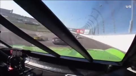 Driver's view. Happened on Sunday, September 29, 2025, during a NASCAR race at Kansas Speedway