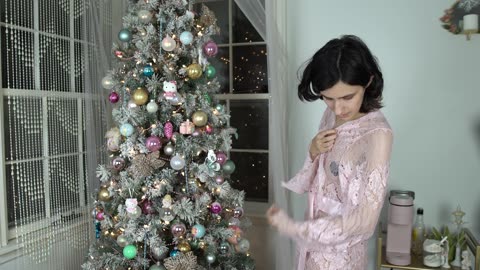 A Pink Christmas Lingerie Robe Try On Haul - Naiades Aqua