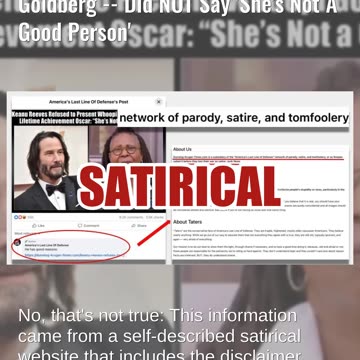 Fact Check: Keanu Reeves Did NOT Refuse To Present Award To Whoopi or Say 'She's Not A Good Person'