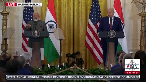 RSBN President Trump Holds a Press Conference with Indian PM Modi in The East Room 2-13-25