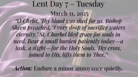 Lent Day 7 – Tuesday (March 11, 2025)