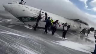 More footage of the Delta airline crash yesterday