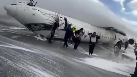 More footage of the Delta airline crash yesterday