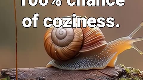 My weather app said - 100% chance of coziness #anxietymanagement #stressrelief #relaxing #snail