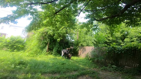 Checking in on Bill at Steve_s house cutting grass shea show