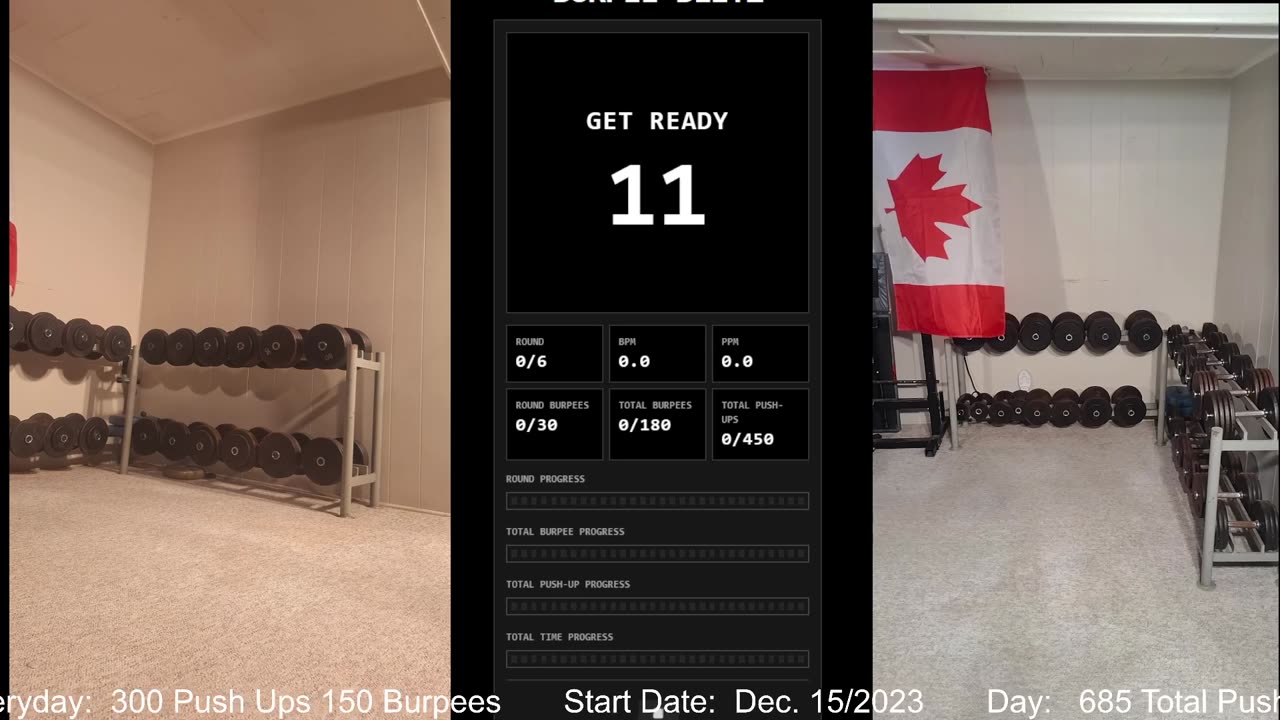 Everyday 300 push ups and 150 Burpees!
