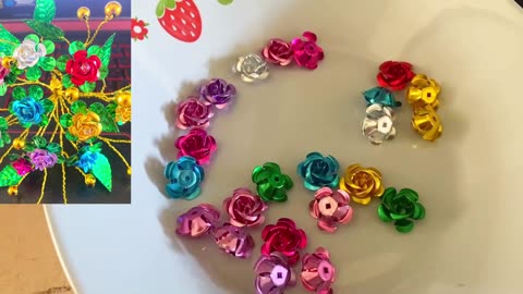 Artificial flowers made from beads