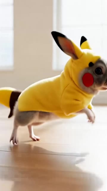 Chinchilla Dressed as Pikachu