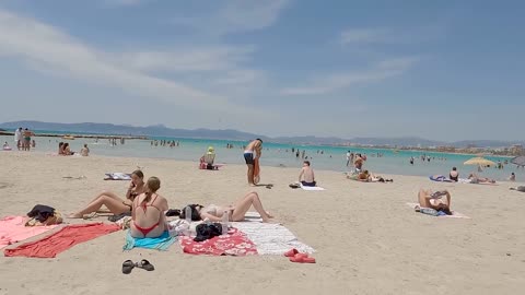 Mallorca Spain Beach Walk Tour / Balearic Island Spain