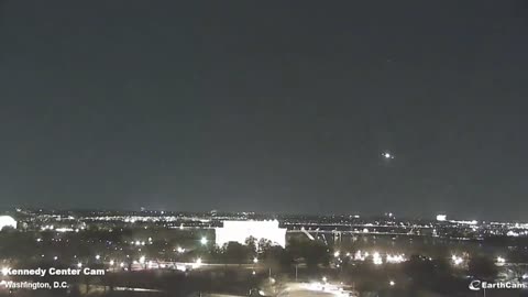 Webcam at the Kennedy Center caught an explosion mid-air across the Potomac.