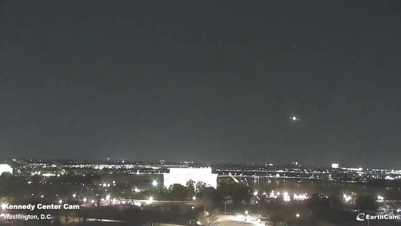 Webcam at the Kennedy Center caught an explosion mid-air across the Potomac.