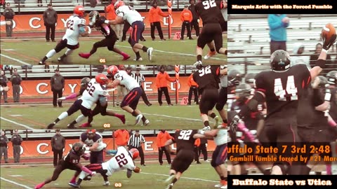 Prototype 489: Buffalo State's Marquis Artis with the forced fumble vs Utica