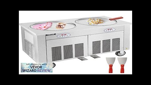 VEVOR Commercial Rolled Ice Cream Machine 1800W Stir-Fried Ice Roll Machine Double Review