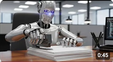 Ai Robot using a stapler to staple paper