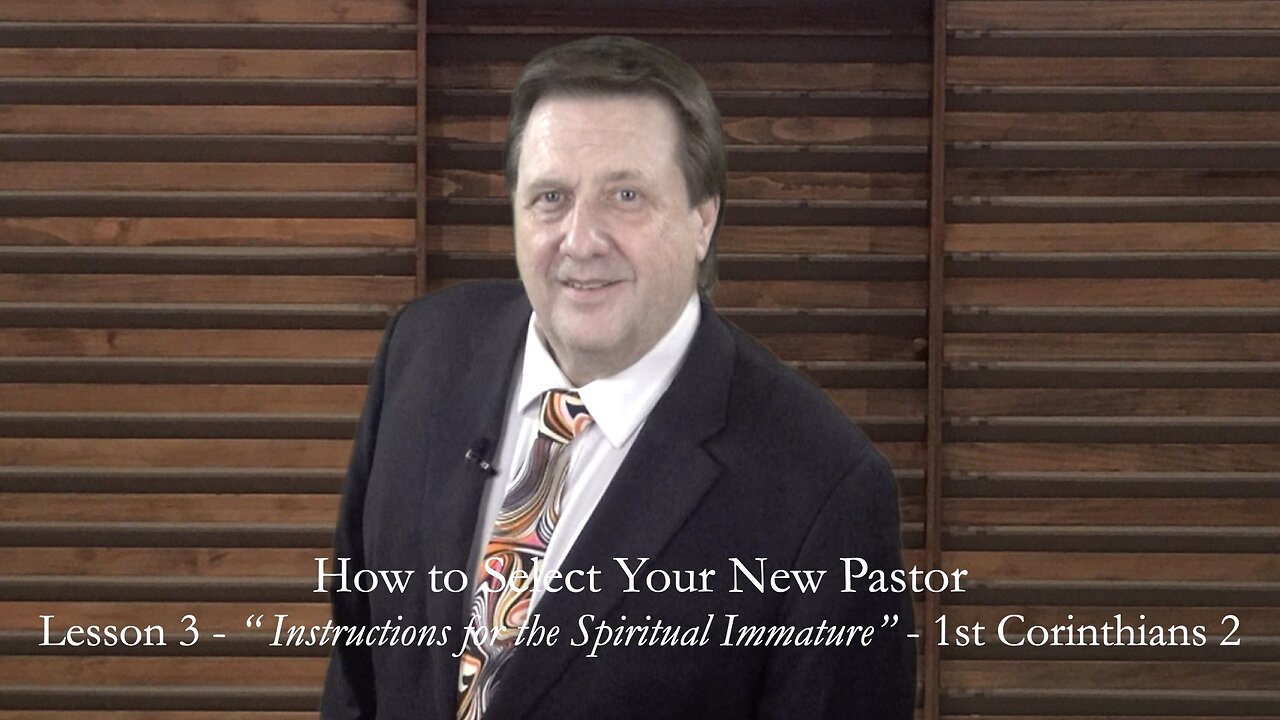 First Corinthians Lesson 3 Instructions for the Spiritual Immature Dr. Jim Hastings