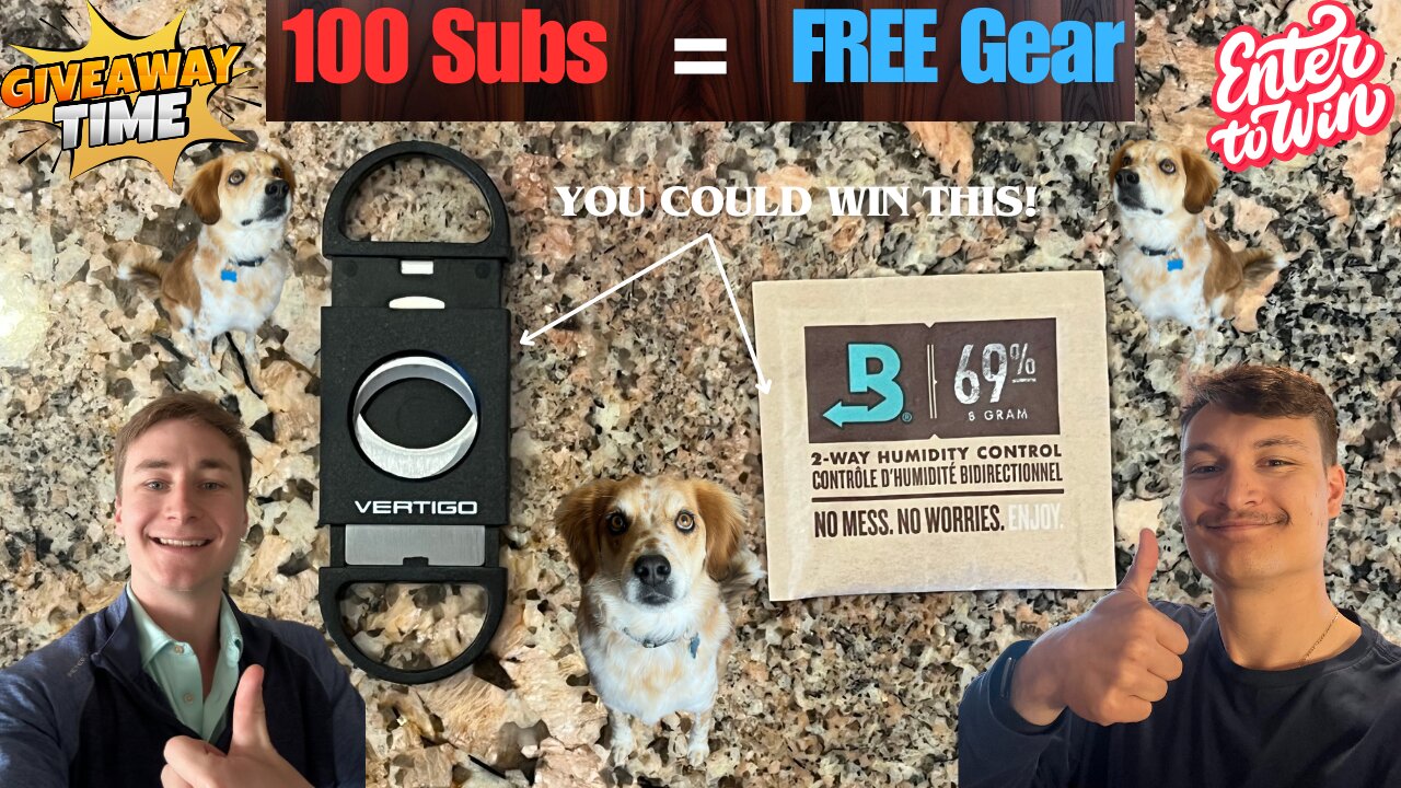 🎉 100 Subscriber Giveaway! Win a Vertigo Cigar Cutter + Boveda Pack! 🎉