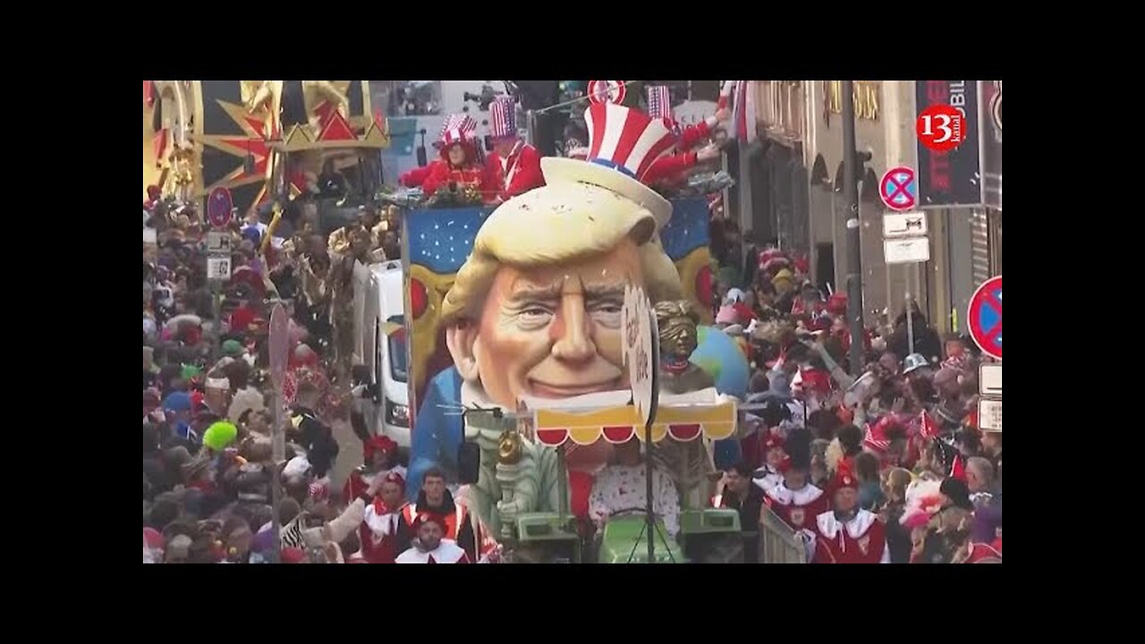 Cologne's colourful Rose Monday Carnival parade pokes fun at leaders including Trump, Putin