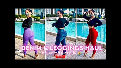 GREAT FIT LEGGINGS TRY ON HAUL 😍 | DENIM JEANS & LEGGINGS HAUL WITH FLAMINGO