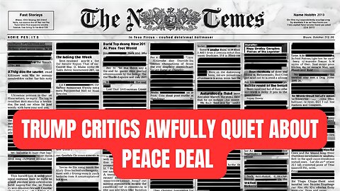 Trump Critics Awfully Quiet About Peace Deal