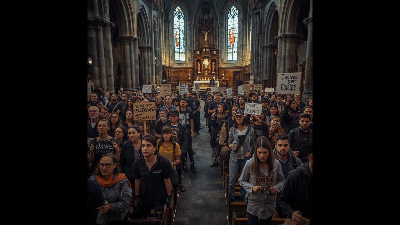 Don Lemon and protesters invade a church during a gathering.