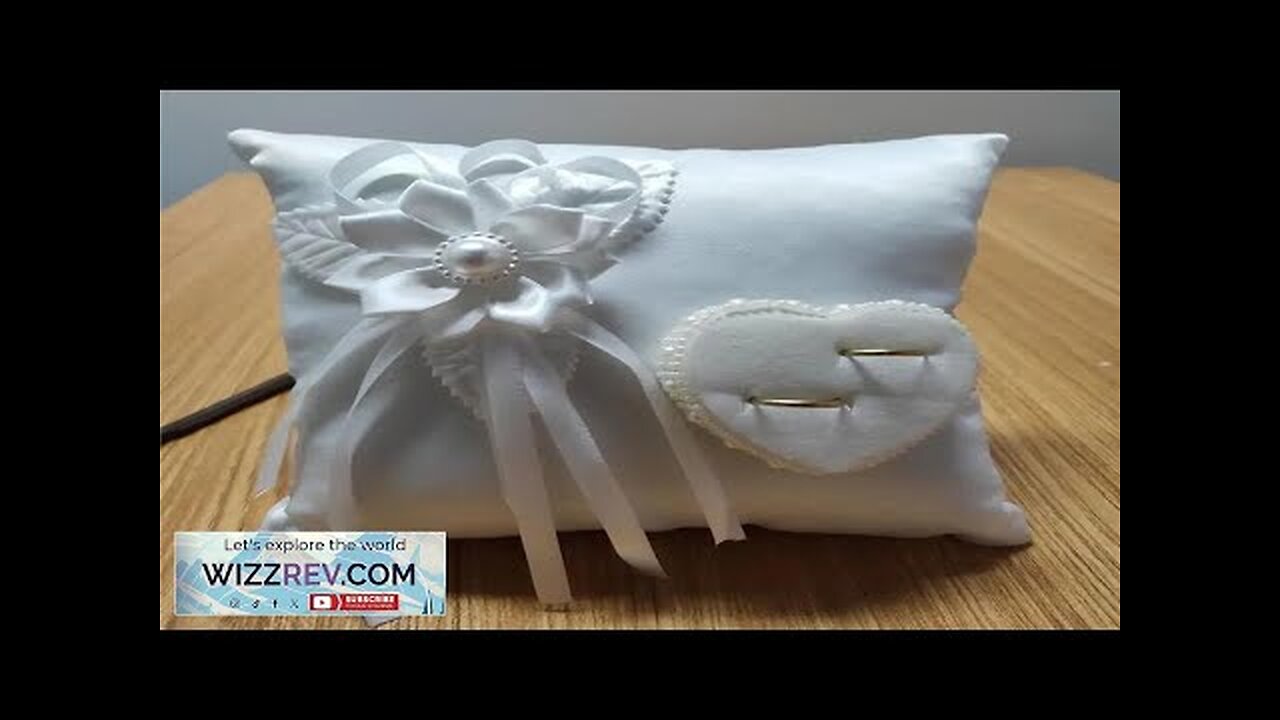 20cm European Romantic Bridal Wedding Ring Holder Pillow Heart Handmade Ribbon Cushion Review