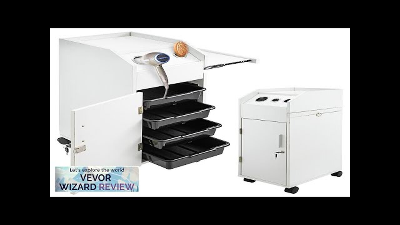 VEVOR Salon SPA Beauty Hairdressing Cart White Storage Trolley with 4 Drawers Review