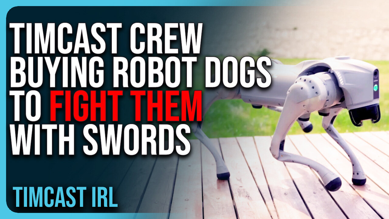 Timcast Crew Buying Robot Dogs To FIGHT THEM With Swords