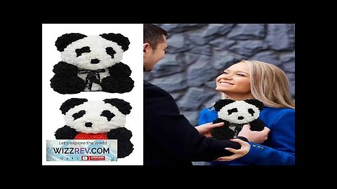 25cm Rose Flower Teddy Bear with Heart/ Bowtie Handmade Panda Doll Review