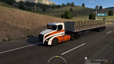 ATS, Downhill 7% grade, Volvo VNL, 25 t, retarder braking