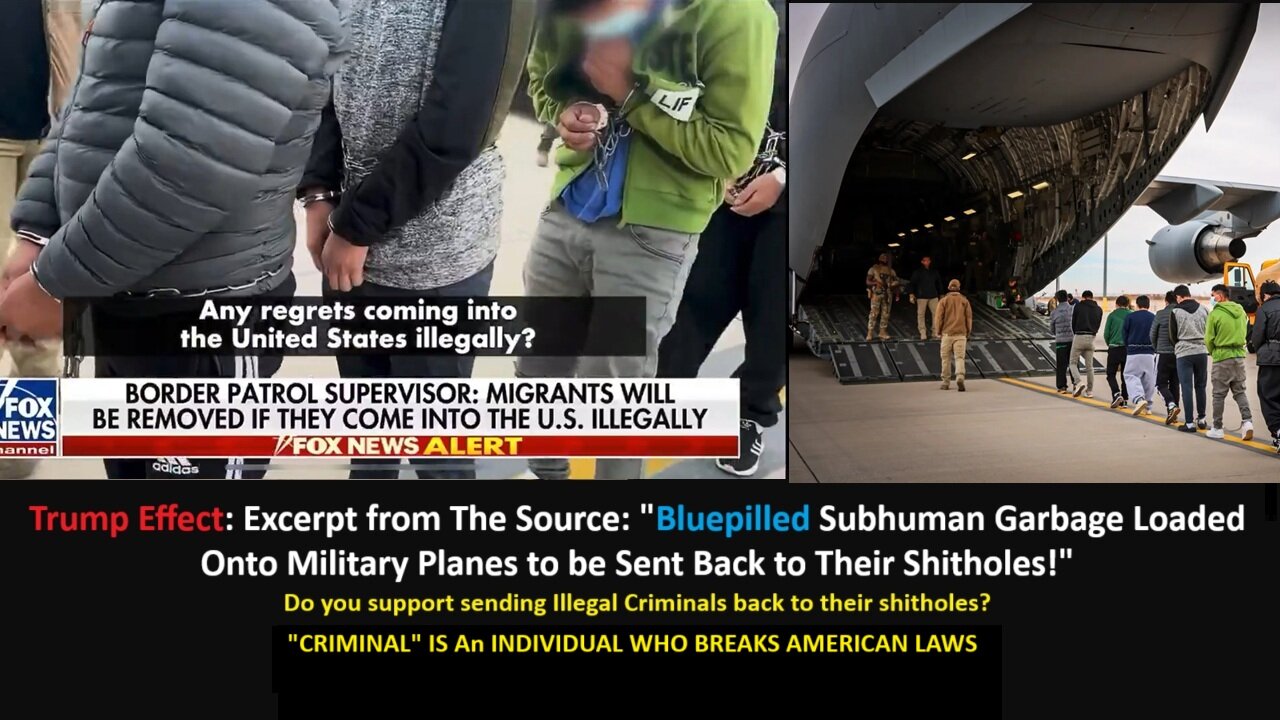 Trump Effect: Bluepilled Subhuman Garbage Loaded Onto Military Planes to be Sent Back to Their Shitholes