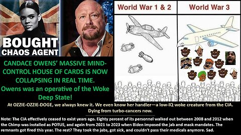 CANDACE OWENS’ MASSIVE MIND-CONTROL HOUSE OF CARDS IS NOW COLLAPSING IN REAL TIME. Owens was an operative of the Woke Deep State.