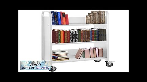 VEVOR Book Cart 200lbs Library Cart 30x14x49 Inch Rolling Book Cart Single Review