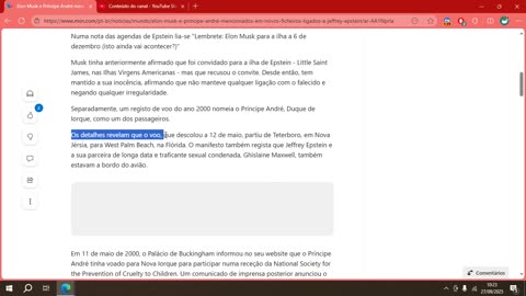 Elon Musk e Príncipe André mencionados em novos ficheiros ligados a Jeffrey Epstein