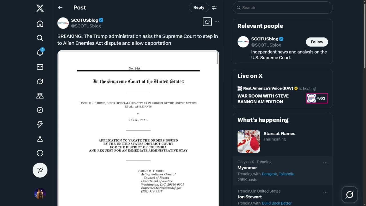 “Where Is Jim Jordan?” BREAKING: President Trump Asks SCOTUS To Step In On Alien Enemies Act Dispute