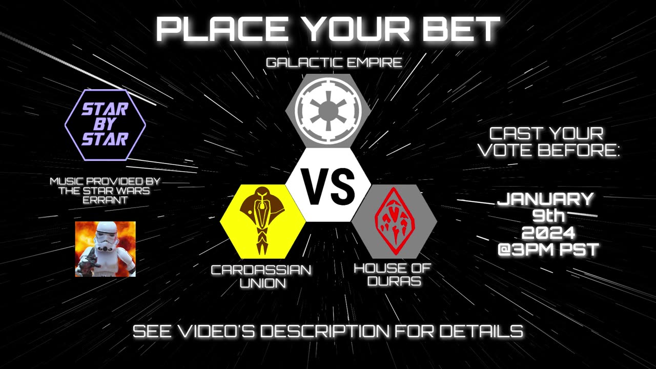 Place Your Bet #3: Cardassians vs Duras vs Empire