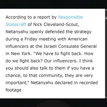 Benjamin Netanyahu Admits Israel Pays Influencers $7,000 Per Post