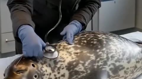 The seal gave birth to two babies