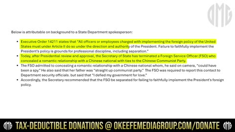 BREAKING: Marco Rubio FIRES State Dep. Officer Caught Concealing Relationship With CCP Affiliate.